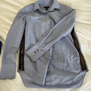J Crew chambray boyfriend shirt. With sequin stripe down side